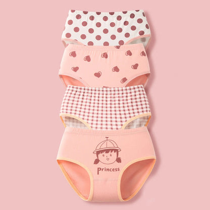 Lot de 4 Culottes Coton Filles – Motifs Cartoon Douces et Confortables™