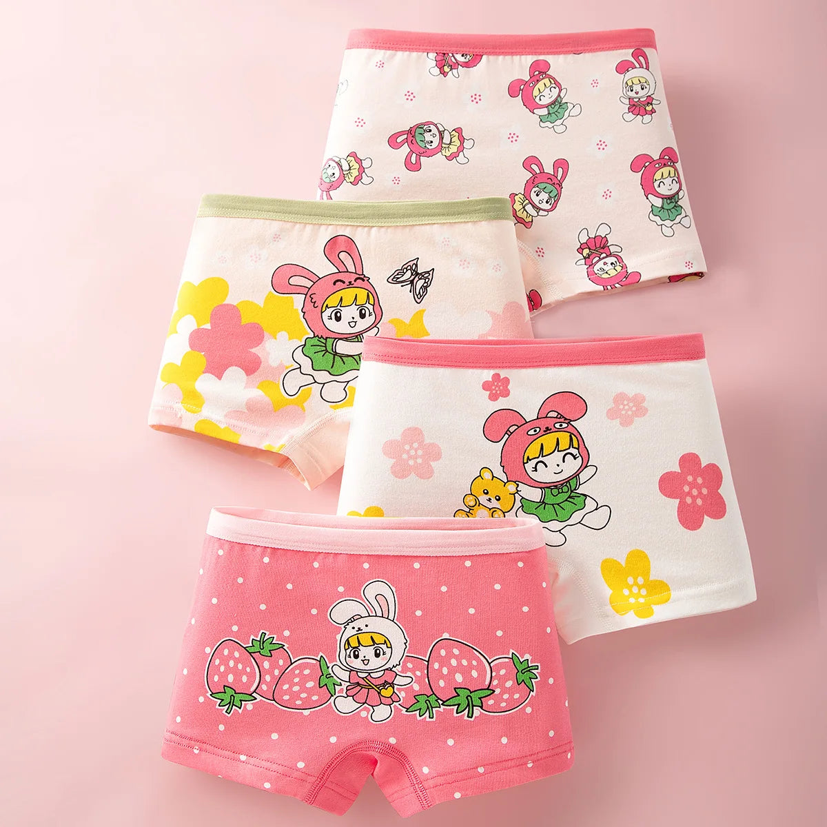 Lot de 4 Culottes Fille en Coton Ultra Doux ™