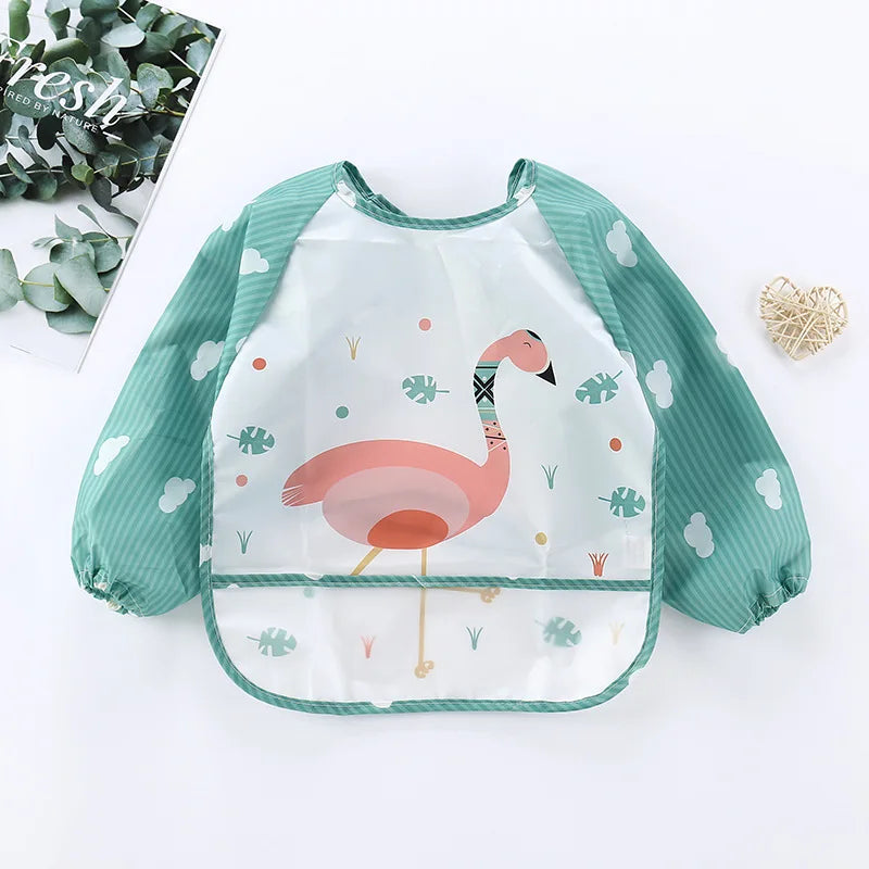 Bavoir Manche Longue Waterproof en EVA pour Bébé – Tablier de Repas Anti-Taches – Ultra Léger &amp; Facile à Nettoyer™
