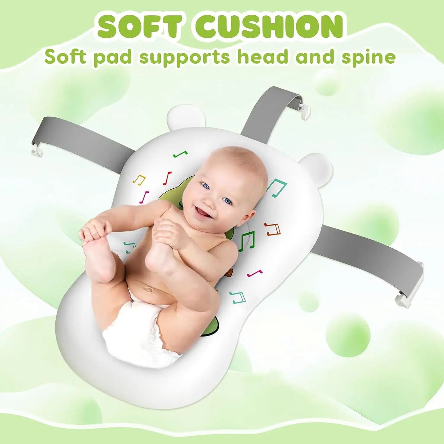 Baignoire Bébé Pliable avec Coussin et Indicateur de Température™