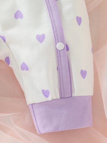 Ensemble Bébé Fille™ – 4 Pièces Polka Dot avec Patch Ours