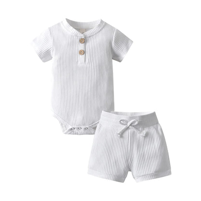👶✨ Ensemble Estival Bébé Garçon – KuKitty | Haut &amp; Short en Coton Tricoté | Look Casual Chic™