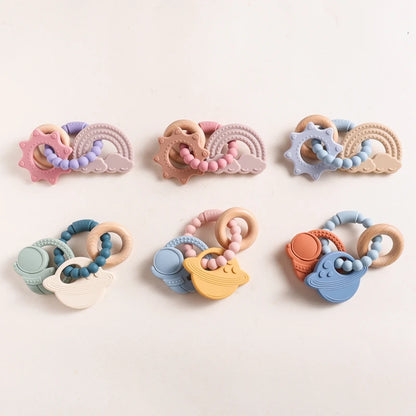 🪐👶 Anneau de Dentition Bébé – Silicone Alimentaire – Bracelet Sensoriel Planète – Dès 0 Mois™ - Planète bébé
