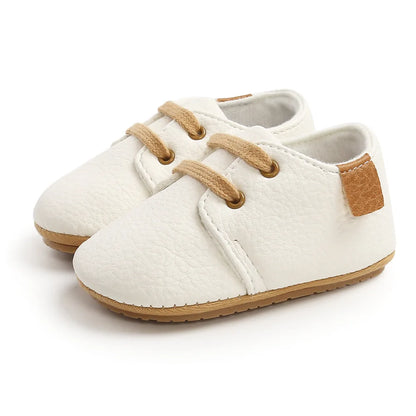 🍼 Chaussures Bébé en Cuir Rétro – Semelle Antidérapante – Meckior™