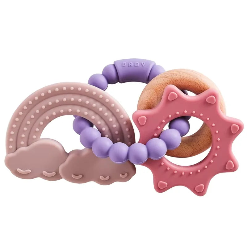 🪐👶 Anneau de Dentition Bébé – Silicone Alimentaire – Bracelet Sensoriel Planète – Dès 0 Mois™