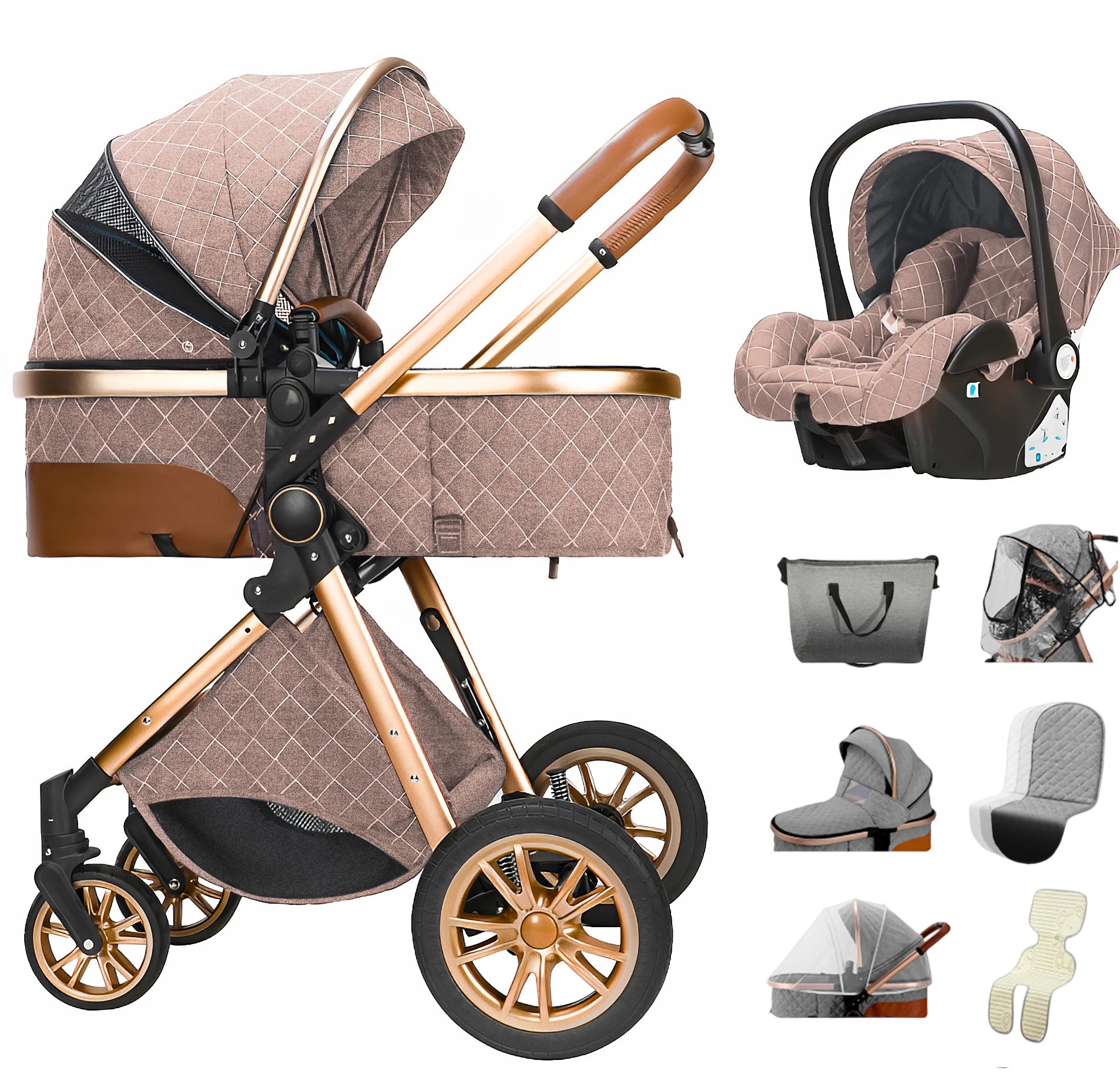 Poussette Bébé 3 en 1 Multifonction – Pliable - Planète bébé