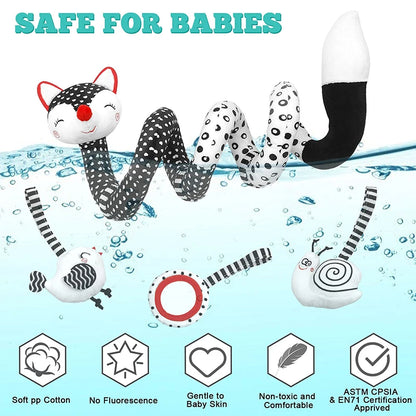 🚗🧸 Jouet de Voiture pour Bébé – Miroir, Grelot, Bruit de Papier &amp; Poignée Squeaky – Jouet d’Éveil pour Siège Auto ou Poussette™