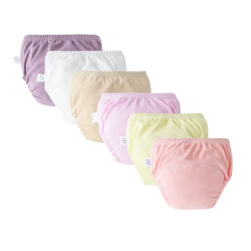 4PCS Pure Plain Solid Color Soft Baby Boys Girls Toddler Training Pants Toilet Pee Potty Learning Underwear Cotton Diaper™ - Planète bébé