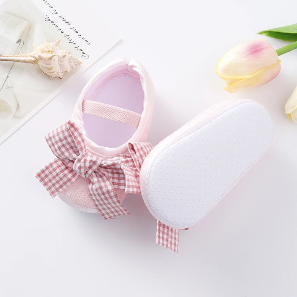 👑✨ Chaussures Bébé Fille Première Marche – Ballerines Antidérapantes avec Nœud – Mariage &amp; Cérémonie – 0 à 12 Mois ™ - Planète bébé