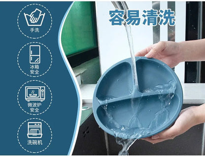 🍽️ Set de Vaisselle en Silicone pour Bébé – 8 Pièces Évolutives et Sûres™ - Planète bébé