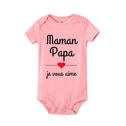 Maman Papa Je T'aime Body Bébé Fête des Mères et des Pères Nouveau-né Garçons & Filles™ - Planète bébé