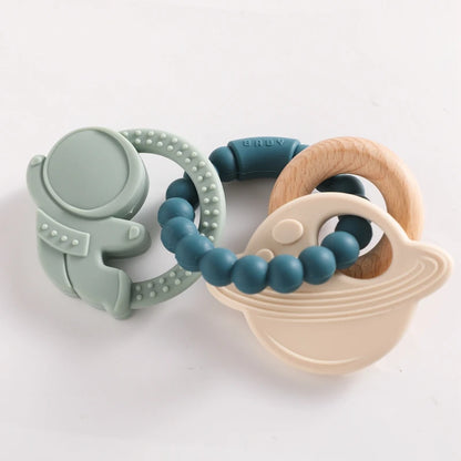 🪐👶 Anneau de Dentition Bébé – Silicone Alimentaire – Bracelet Sensoriel Planète – Dès 0 Mois™ - Planète bébé