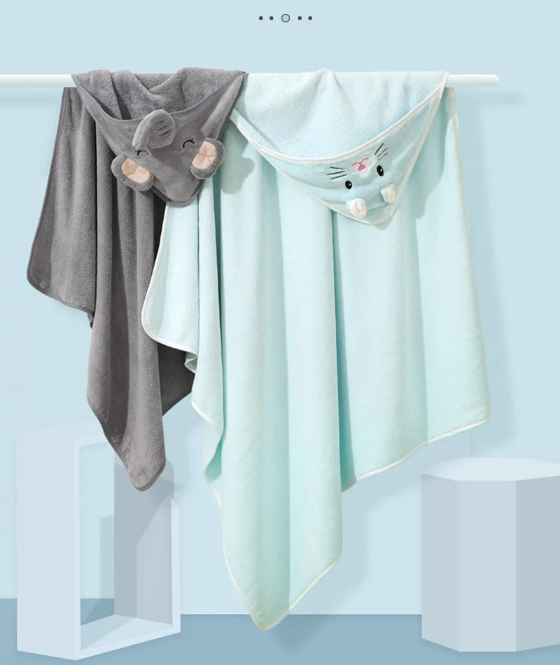 🐻🛁 Cape de Bain Bébé à Capuche – Motif Animal – Ultra Douce &amp; Chaude™