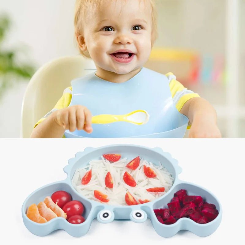 🍽️ Set de Vaisselle Bébé 9 Pièces en Silicone – Antidérapant &amp; Sans BPA™ - Planète bébé