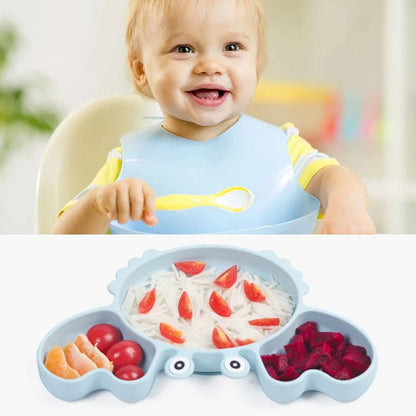 🍽️ Set de Vaisselle Bébé 9 Pièces en Silicone – Antidérapant &amp; Sans BPA™ - Planète bébé