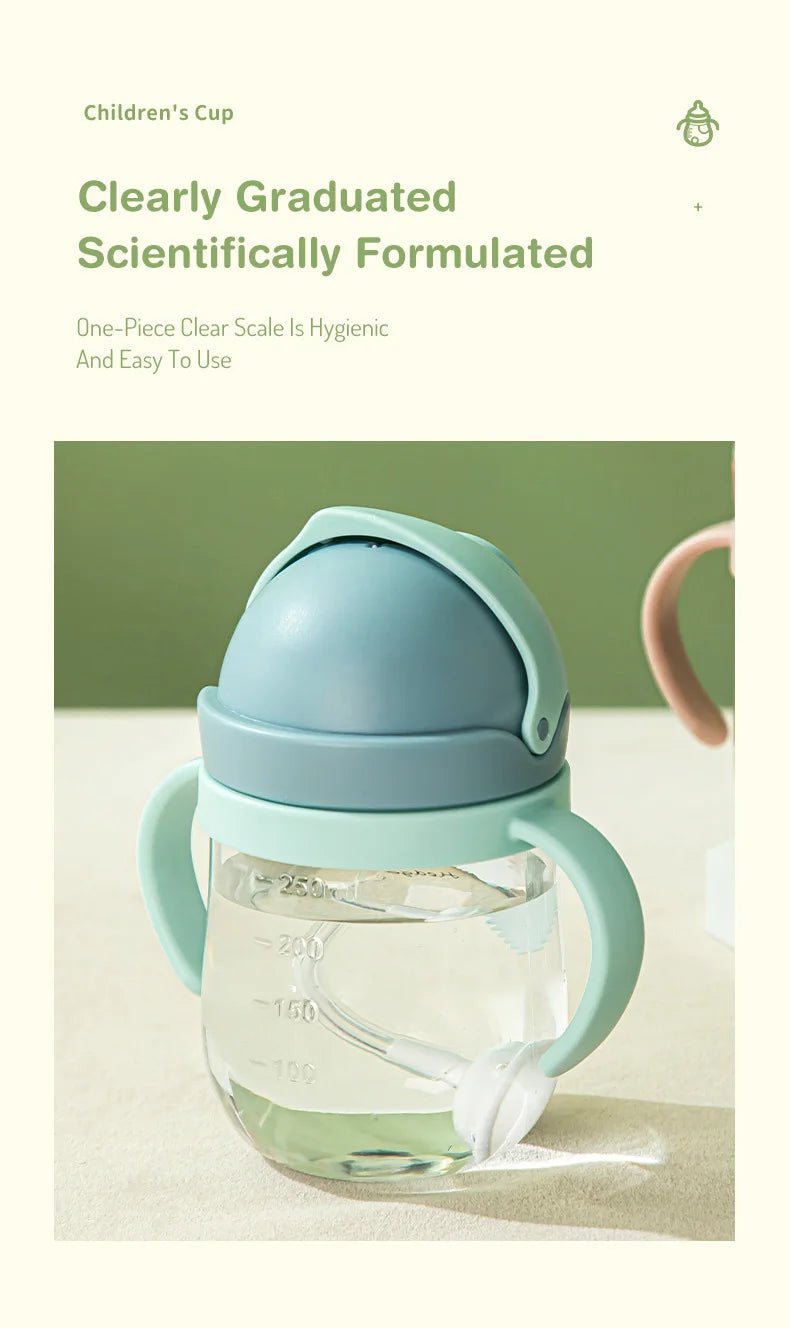 🍼💧 Tasse d’Apprentissage avec Paille – 250 ml | Design Animal Amusant | Sans BPA | Poignées Ergonomiques™ - Planète bébé