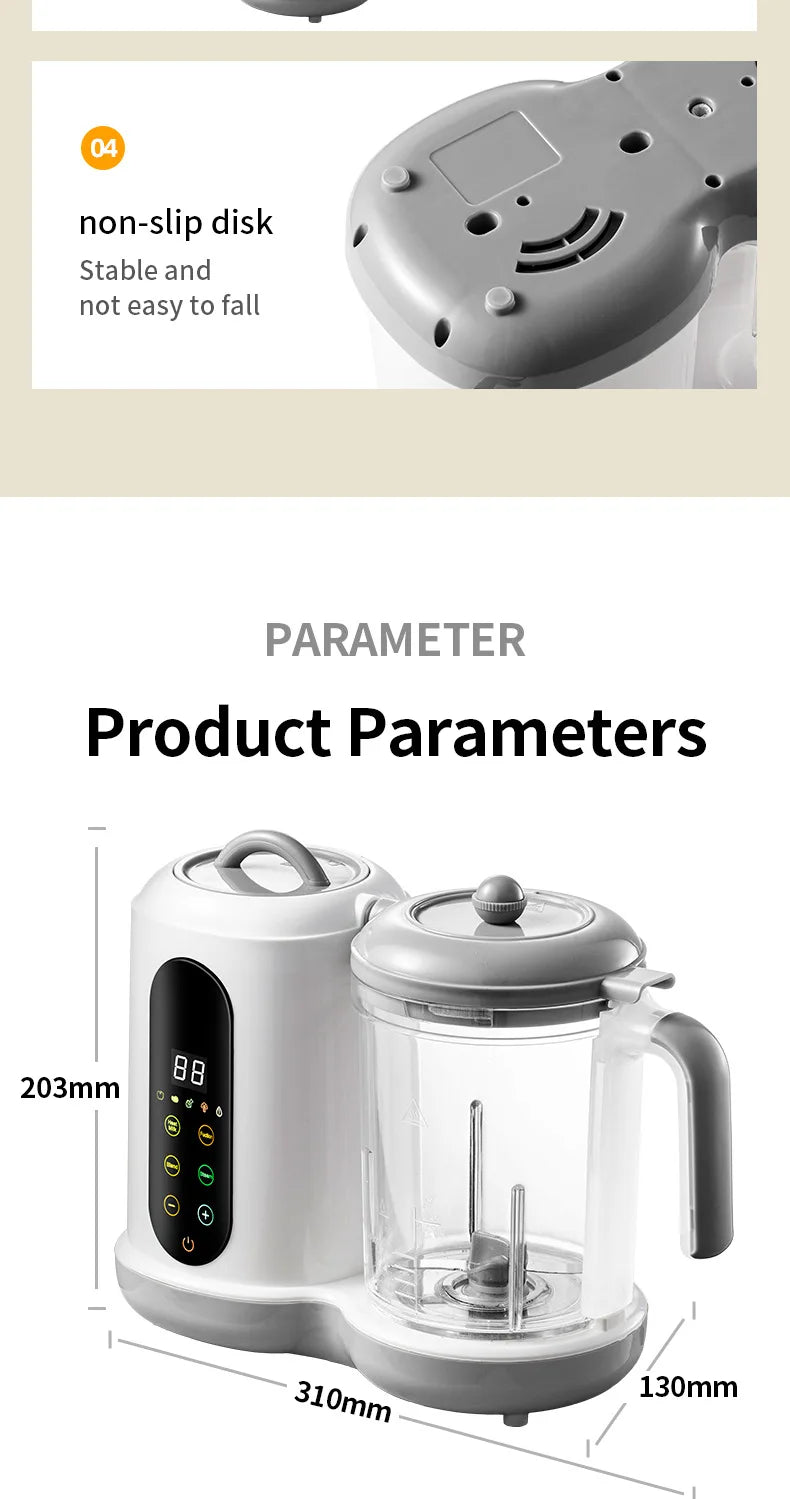 🥣👶 Robot Multifonction pour Alimentation Bébé – Cuiseur Vapeur, Mixeur, Chauffe-Lait &amp; Afficheur de Température™ - Planète bébé