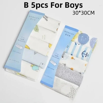 Lot de Serviettes Bébé 100% Coton 5/8PCS™ – Lingettes Douces pour Salive, Bain et Soin Quotidien