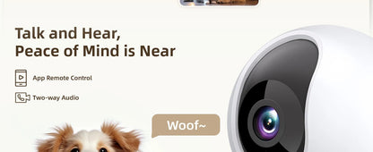 Blurams 2.4＆5G WiFi Indoor Camera, 2K, 360° PTZ Pet Dog IP CCTV Camera with Phone App, 2 - Way Talk, Night Vision, for Home Securi™ - Planète bébé
