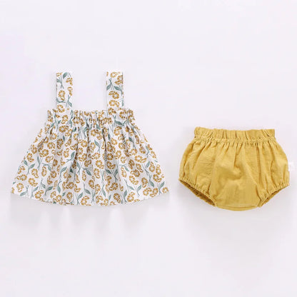 👗☀️ Ensemble Été Bébé Fille – Robe Imprimée + Culotte PP – 2 Pièces – Ultra Léger &amp; Confortable – Lawadka™ - Planète bébé