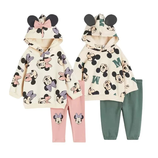 Ensemble Vêtements Bébé Minnie &amp; Mickey – Sweat à Capuche et Leggings Cartoon 2 Pièces™