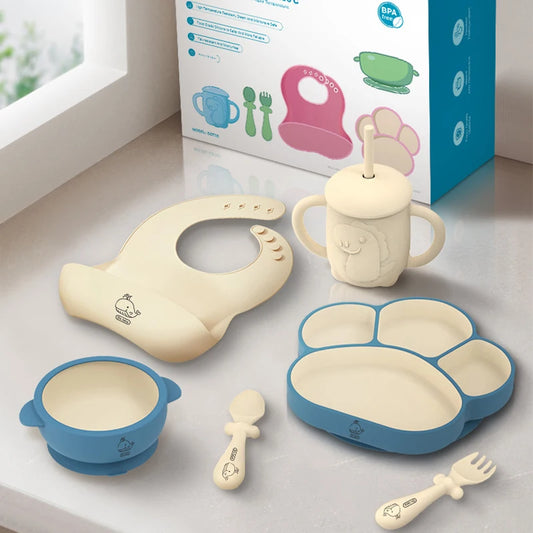 🍽️ Set de Vaisselle pour Enfant 6 Pièces – Dr.isla | Silicone Sans BPA &amp; Design Ludique™