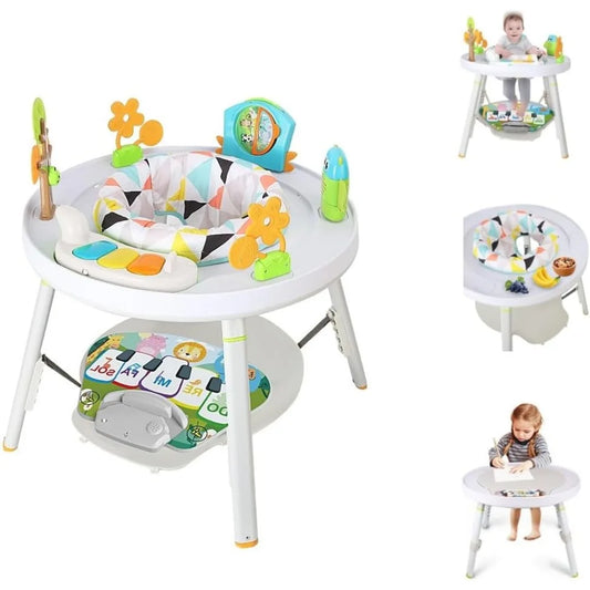 Centre d’Activité Bébé 3-en-1 – Tapis à Sauter, Table Interactive et Piano Musical™