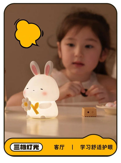 Veilleuse Enfant Lapin en Silicone - Planète bébé