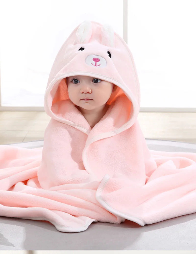 🐻🛁 Cape de Bain Bébé à Capuche – Motif Animal – Ultra Douce &amp; Chaude™