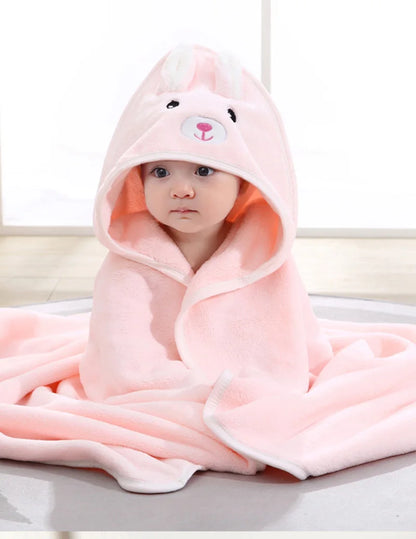 🐻🛁 Cape de Bain Bébé à Capuche – Motif Animal – Ultra Douce &amp; Chaude™
