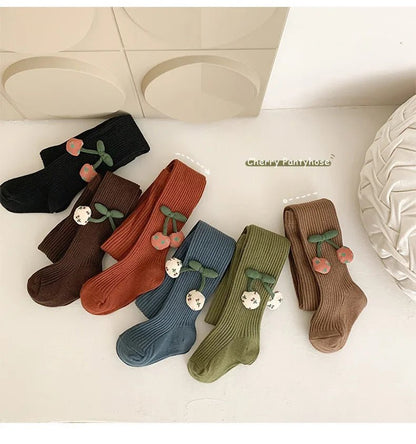 Collants Fille XUNYI – Coton Doux avec Accessoires Cerise - Planète bébé