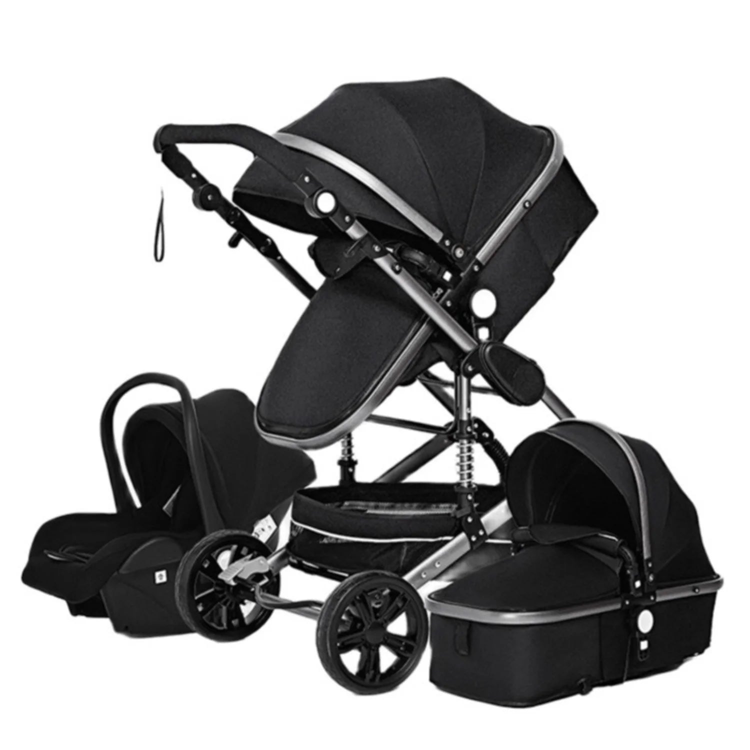 Poussette Bébé 3 en 1 Haute Vue – Pliable &amp; Confortable - Planète bébé