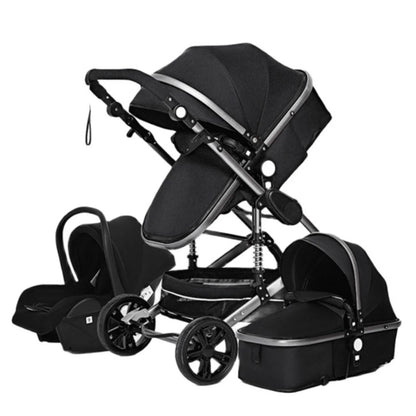 Poussette Bébé 3 en 1 Haute Vue – Pliable &amp; Confortable - Planète bébé