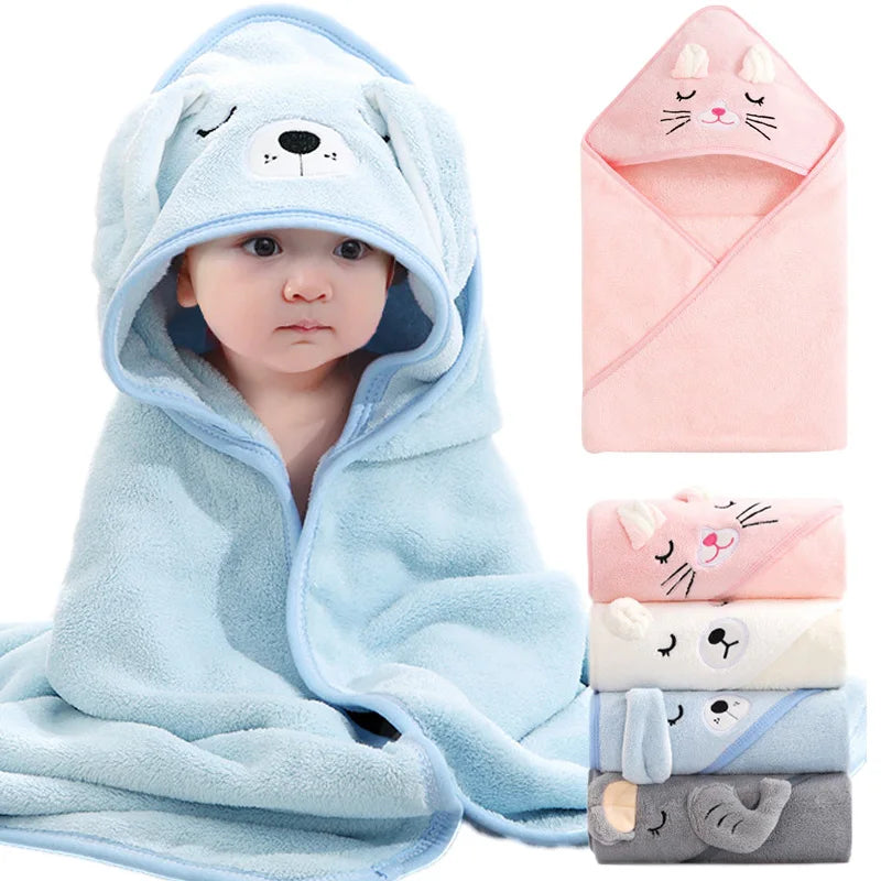 🐻🛁 Cape de Bain Bébé à Capuche – Motif Animal – Ultra Douce &amp; Chaude™