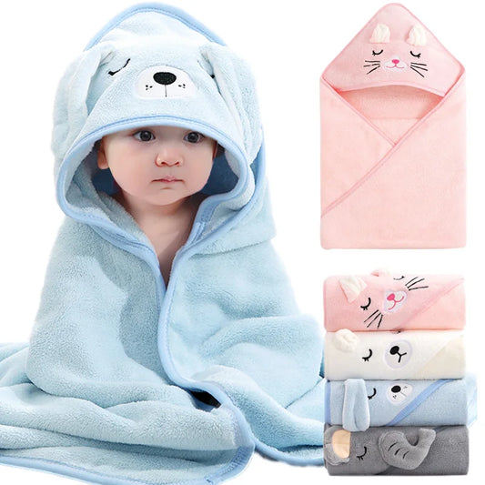 🐻🛁 Cape de Bain Bébé à Capuche – Motif Animal – Ultra Douce &amp; Chaude™