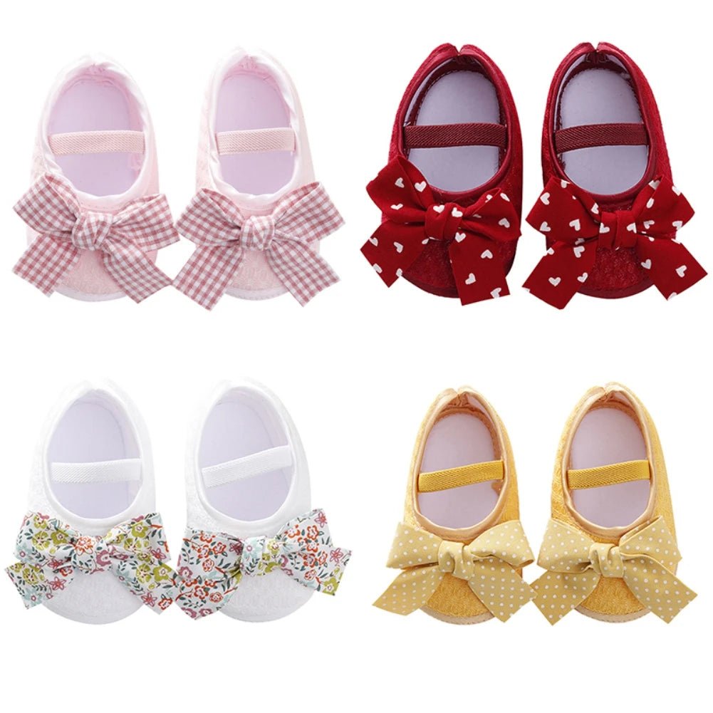 👑✨ Chaussures Bébé Fille Première Marche – Ballerines Antidérapantes avec Nœud – Mariage &amp; Cérémonie – 0 à 12 Mois ™ - Planète bébé