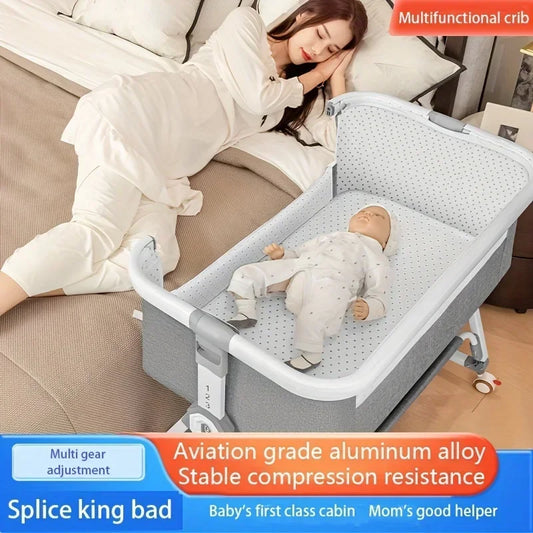 🛏️👶 Lit Bébé Multifonction – Berceau Portatif avec Réglage en Hauteur &amp; Fonction Bascule – Lit d’Appoint Pliable™