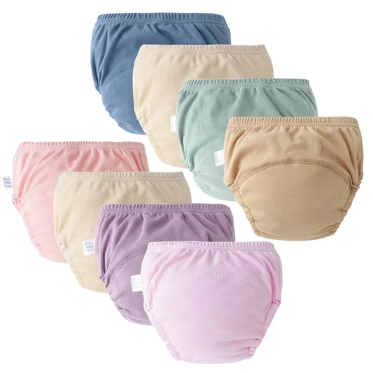 4PCS Pure Plain Solid Color Soft Baby Boys Girls Toddler Training Pants Toilet Pee Potty Learning Underwear Cotton Diaper™ - Planète bébé