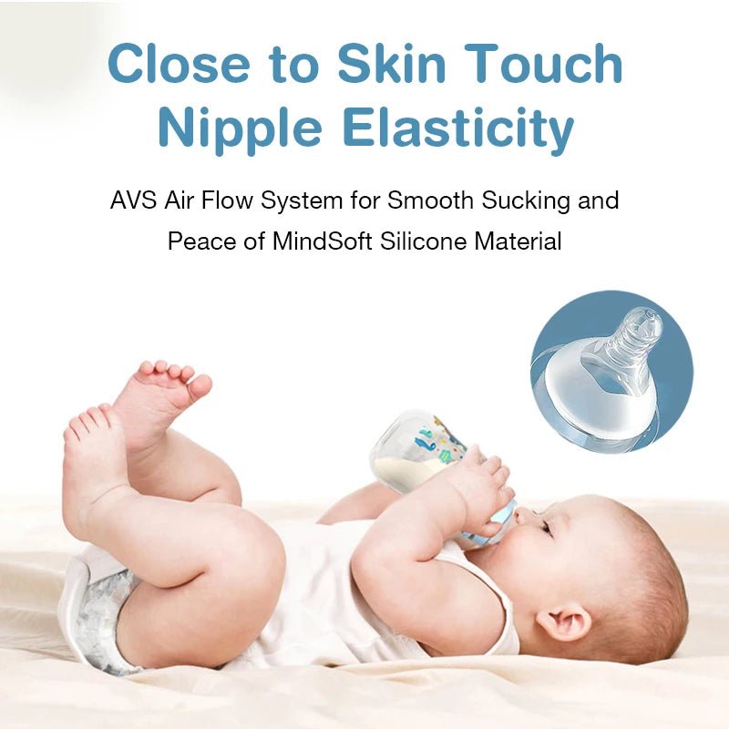 🍼 Lot de 3 Biberons Dr.Isla – 150/240ml – Large Goulot – Sans BPA – Tétine Débit Moyen – Motifs Bébé™ - Planète bébé
