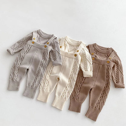 🧶🍂 Ensemble Bébé Tricoté – Style Coréen – Automne/Hiver – Unisexe 0-12 Mois™
