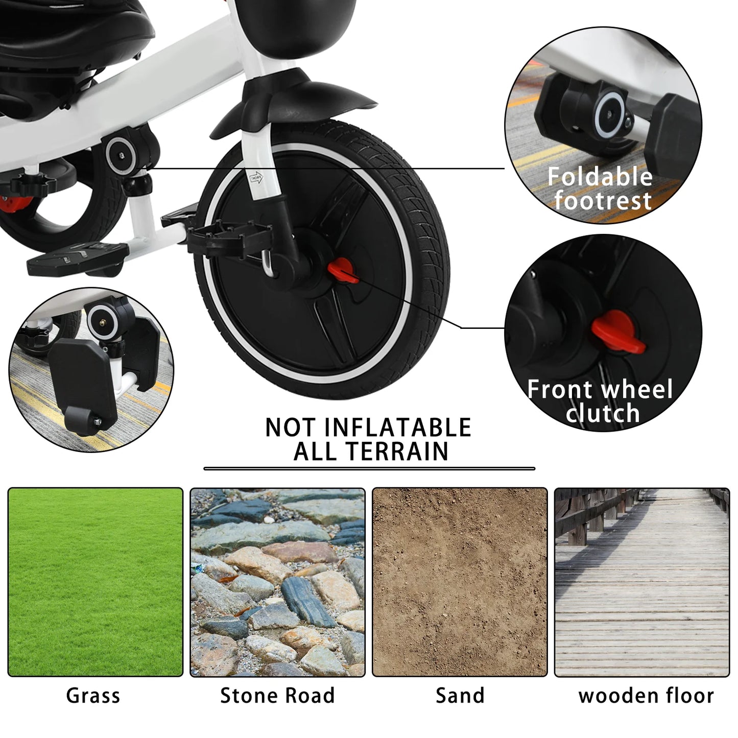 🚲 Tricycle Évolutif 6-en-1 pour Bébé – Poussette Vélo avec Guidon Parental, Canopy Réglable &amp; Ceinture de Sécurité™