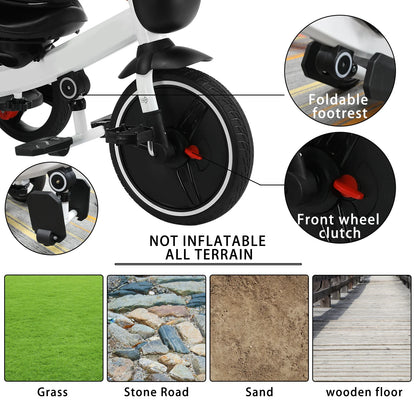 🚲 Tricycle Évolutif 6-en-1 pour Bébé – Poussette Vélo avec Guidon Parental, Canopy Réglable &amp; Ceinture de Sécurité™