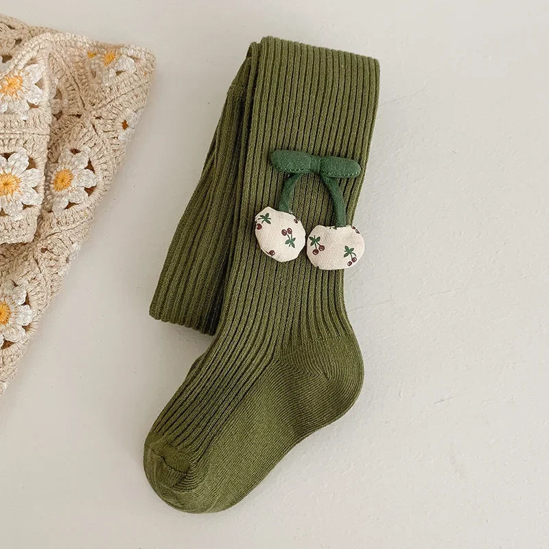 Collants Fille XUNYI – Coton Doux avec Accessoires Cerise