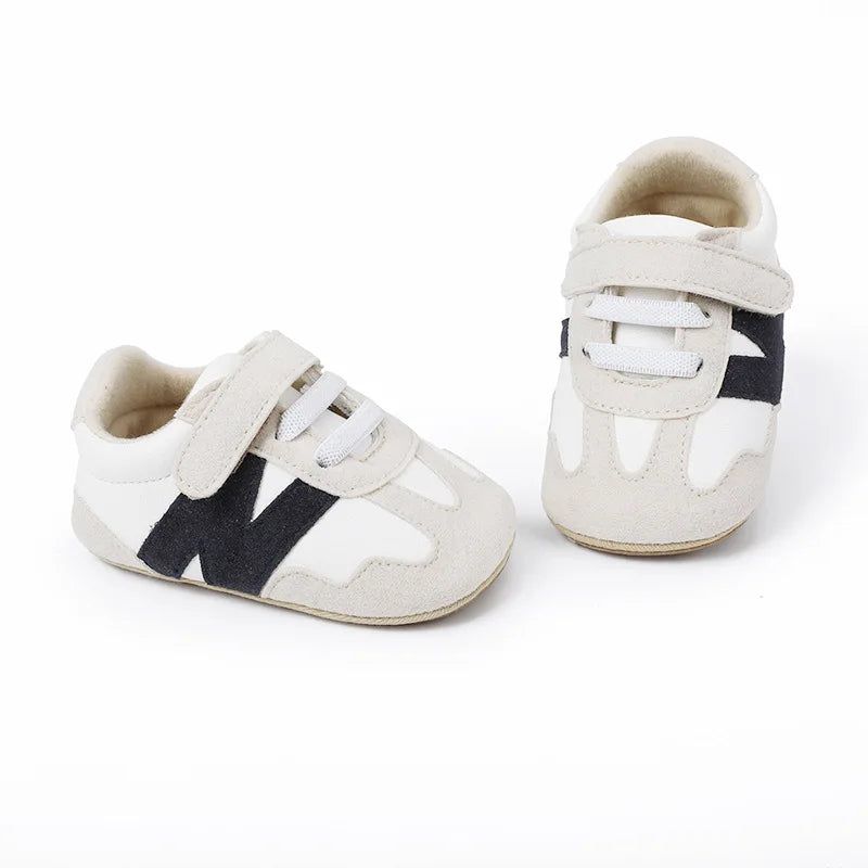 New 0-1Y Newborn Baby Fashion Versatile Sports Style Patchwork Colour Soft Bottom Anti-slip Suede Infant Toddler Shoes™