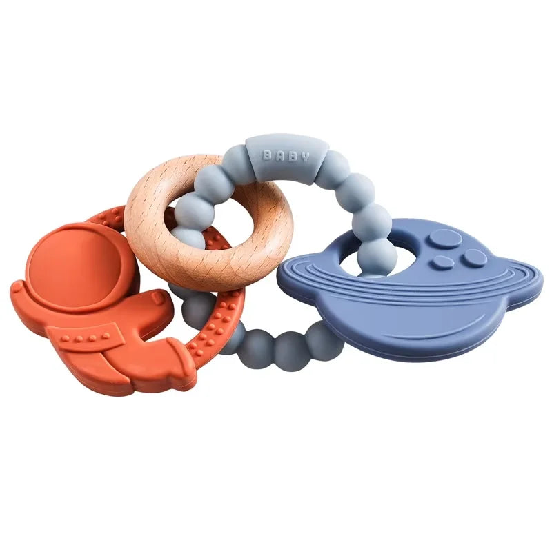 🪐👶 Anneau de Dentition Bébé – Silicone Alimentaire – Bracelet Sensoriel Planète – Dès 0 Mois™ - Planète bébé