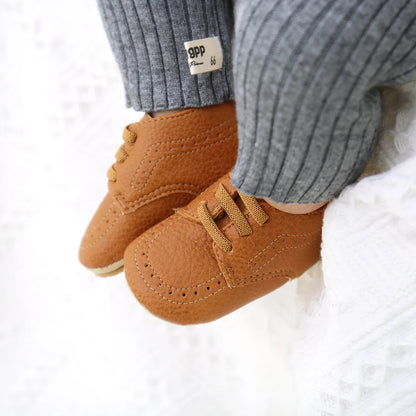 🍼 Chaussures Bébé en Cuir Rétro – Semelle Antidérapante – Meckior™