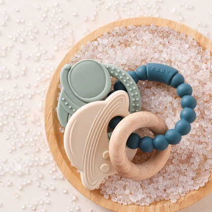 🪐👶 Anneau de Dentition Bébé – Silicone Alimentaire – Bracelet Sensoriel Planète – Dès 0 Mois™ - Planète bébé