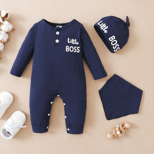 👶 Body Bébé 2 Pièces – Lettrage Mode + Bonnet – Manches Longues – 0 à 12 Mois™ - Planète bébé