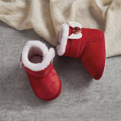 🧣❄️ Bottes d’Hiver Bébé – Chaudes &amp; Mignonnes – Bottines Bébé à Scratch avec Ailes en Cœur – 0 à 18 Mois – Unisexe™ - Planète bébé