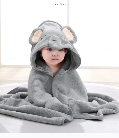 🐻🛁 Cape de Bain Bébé à Capuche – Motif Animal – Ultra Douce &amp; Chaude™